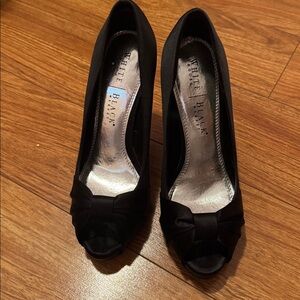 White House Black Market Black Peep Toe Heels